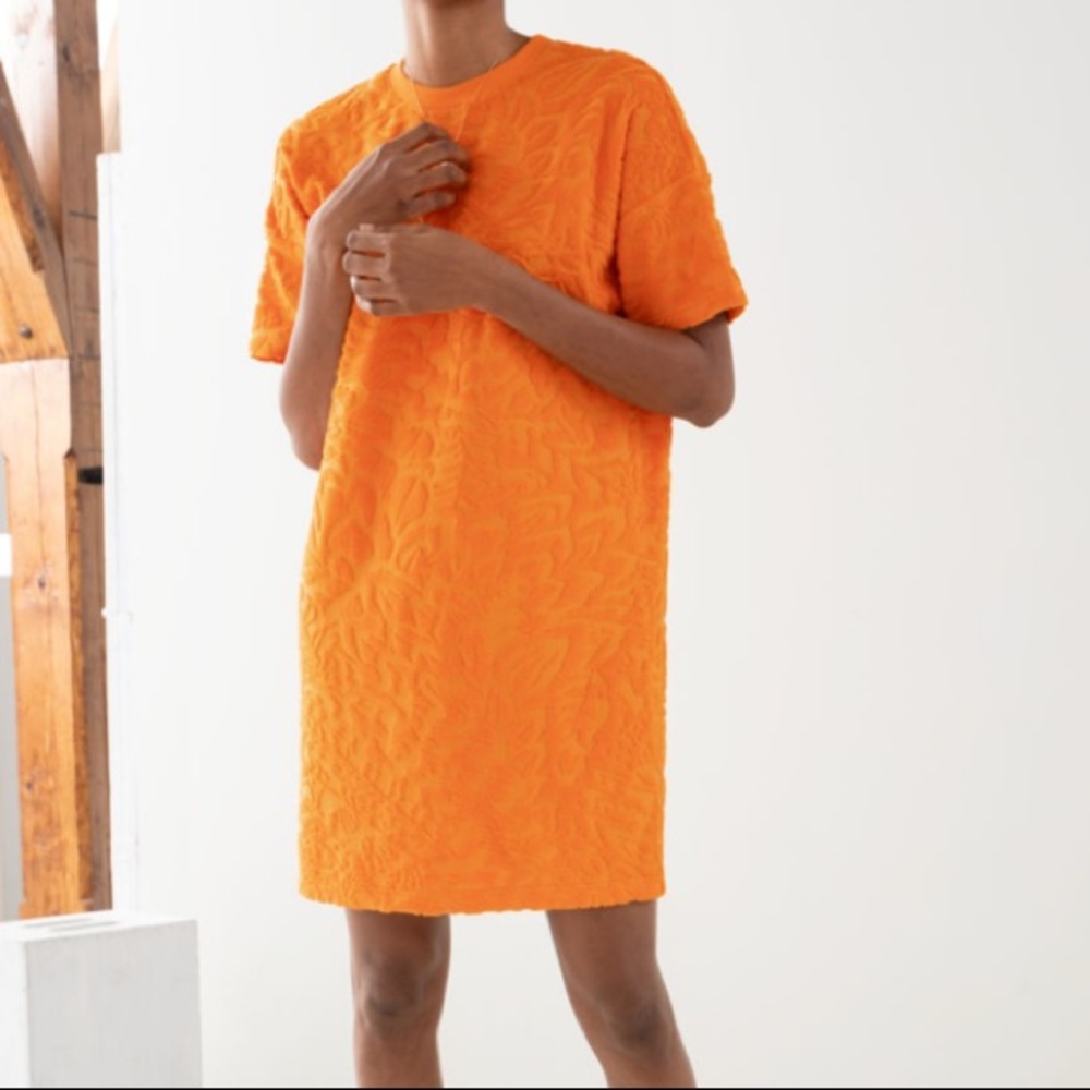 &Other Stories Velour T-shirt Dress